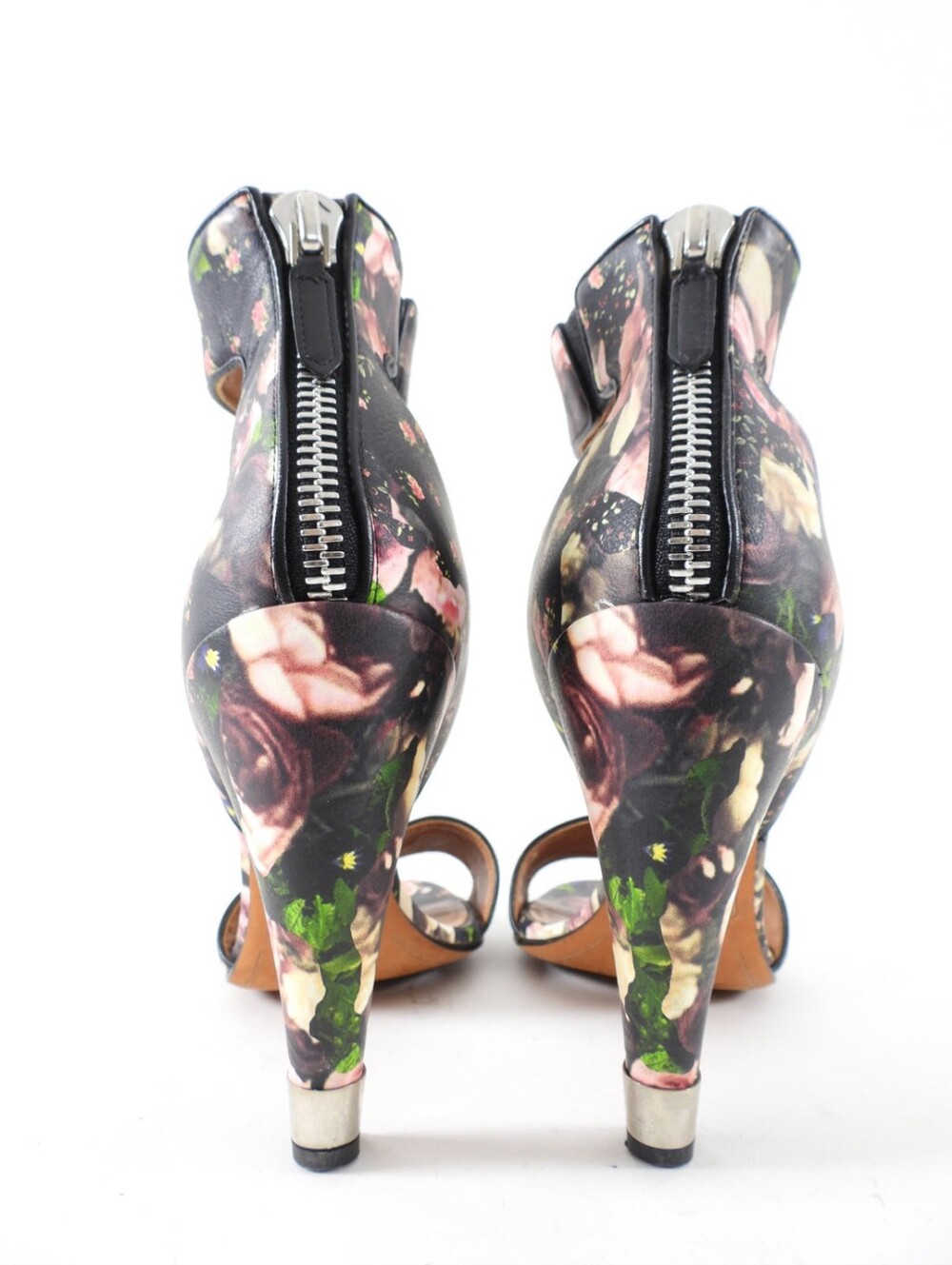 Givenchy Floral Leather Curved Heel Sandals - 38 In EUC - Picture 3 of 5